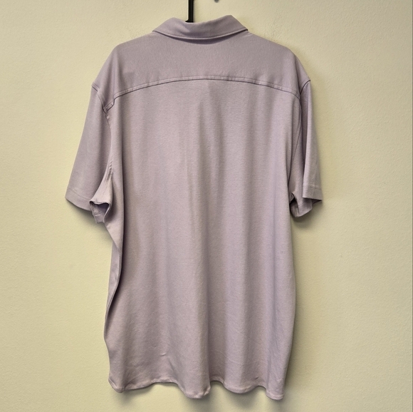 Perry Ellis Untucked Knit Button Down Shirt Orchid Petal Purple XL - Picture 2 of 7